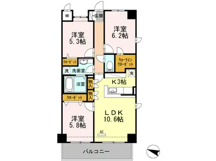 ESTACI-ON SHINOZAKI(3LDK/5階)の間取り写真