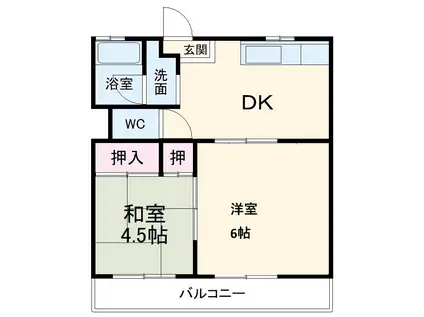 サンハイツ N(2DK/1階)の間取り写真