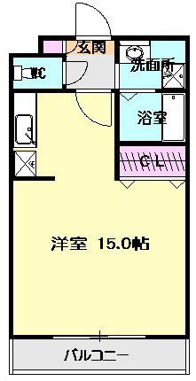 エステート竹の山(ワンルーム/2階)の間取り写真