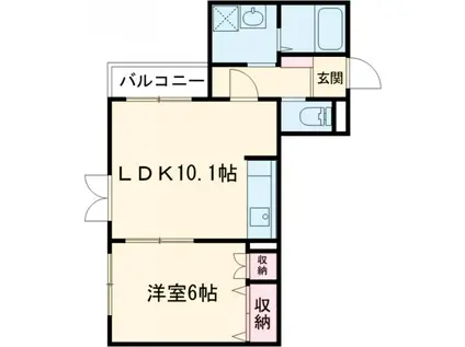 東京都新宿線 瑞江駅 徒歩9分 4階建 築13年(1LDK/2階)の間取り写真