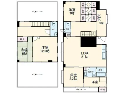 パフィン755(4SLDK/4階)の間取り写真