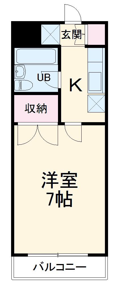 ツカコシビル(1K/1階)の間取り写真