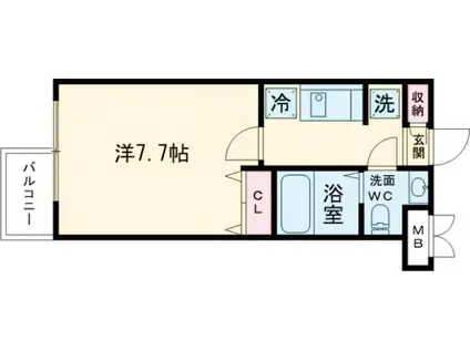 TRYM下石神井(1K/2階)の間取り写真