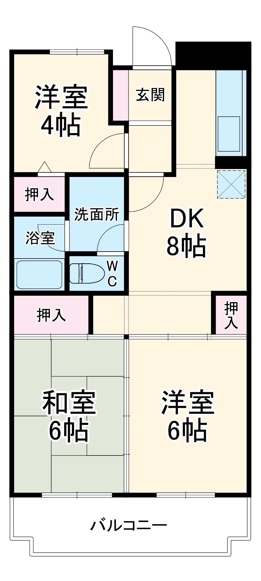 サニーヒル長後(3DK/1階)の間取り写真
