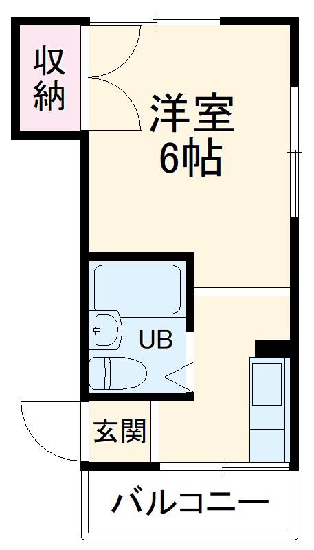 田口第一コーポ(ワンルーム/3階)の間取り写真