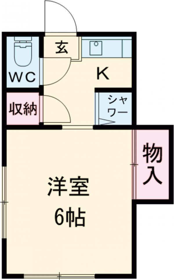 星野荘(1K/2階)の間取り写真