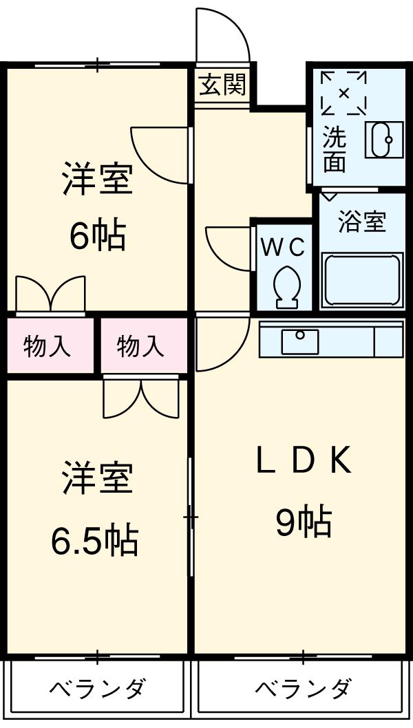 サンアペックス新守山(2LDK/5階)の間取り写真