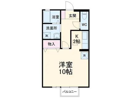 サンハイム(1K/2階)の間取り写真