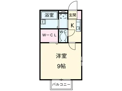 アバンサール一社(1K/1階)の間取り写真
