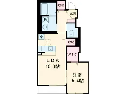HOKUSAI HILLS(1LDK/1階)の間取り写真