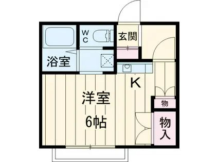 αNEXT(1K/2階)の間取り写真