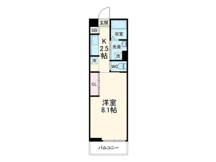 リブリ・EMINENCE小向(1K/1階)の間取り写真