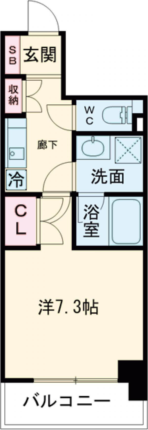 CROSS 吉祥寺(1K/5階)の間取り写真