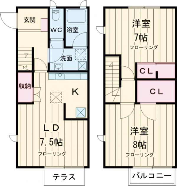 ルグラニット(2LDK)の間取り写真