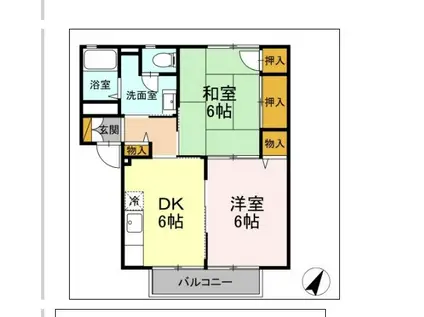 パラシオン庄司(2DK/2階)の間取り写真