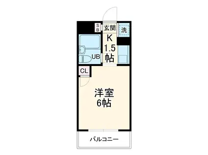 ユーコート武蔵小杉(ワンルーム/4階)の間取り写真