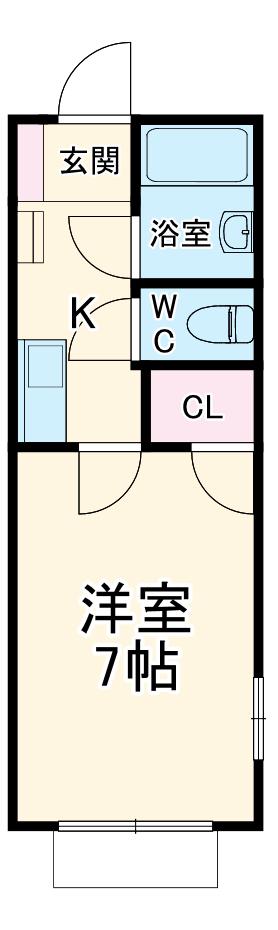 プレセント(1K/2階)の間取り写真