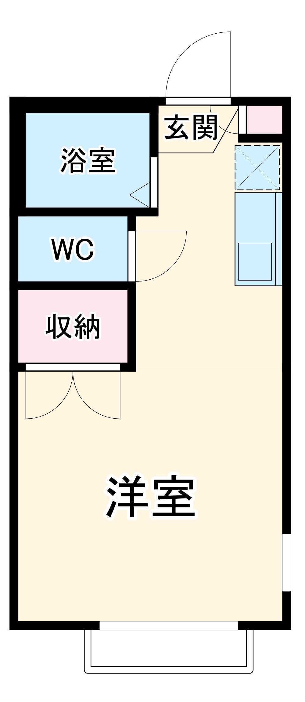 パークハイム三郷(ワンルーム/2階)の間取り写真