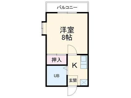 メイプル田中B(1K/2階)の間取り写真