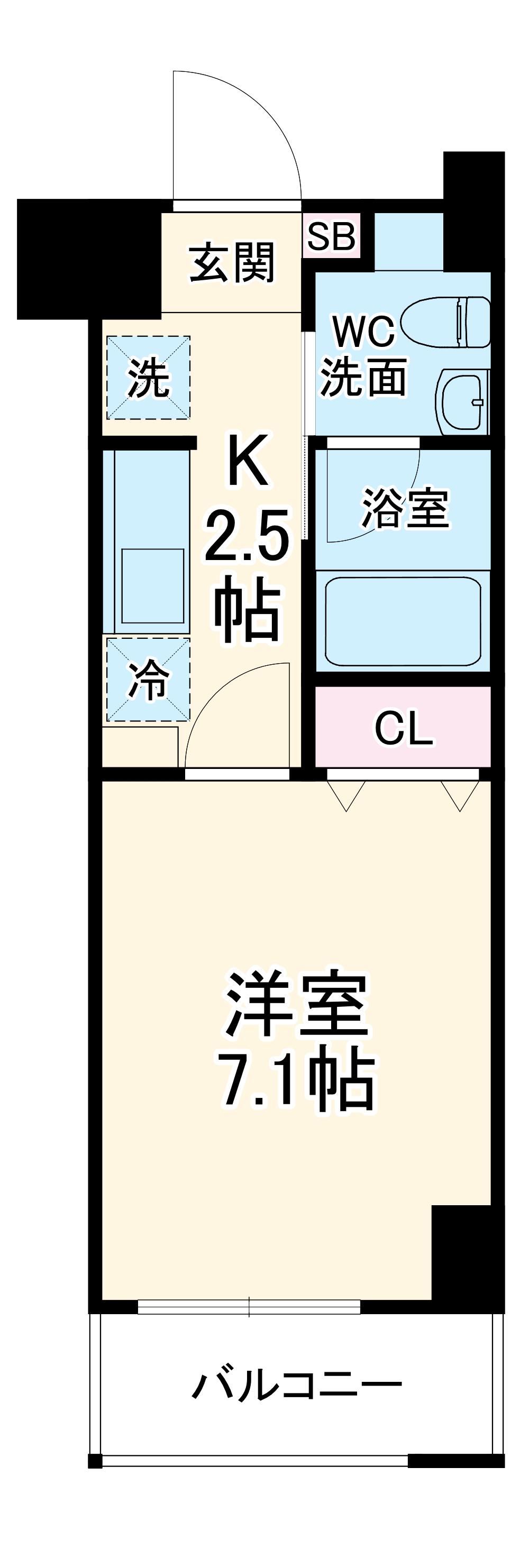 アルステージ武蔵小杉Ⅱ(1K/5階)の間取り写真