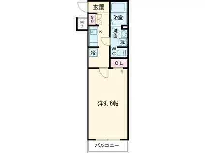 クレヴィスタ練馬武蔵関(1K/3階)の間取り写真