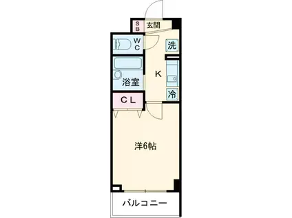 セレーノ武蔵野(1K/3階)の間取り写真