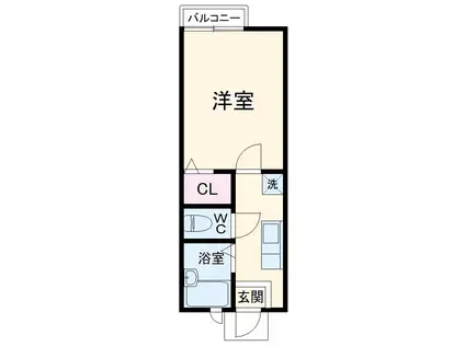 レクエルドプレイス(1K/1階)の間取り写真