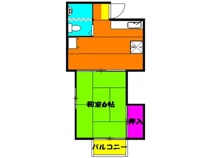 寿荘(1DK/2階)の間取り写真