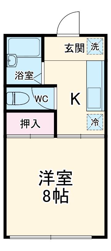 コート藤崎(1K/1階)の間取り写真