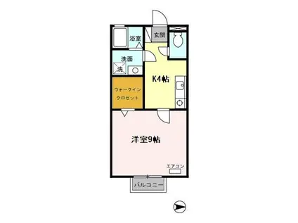 ピアハウス K(1K/2階)の間取り写真