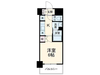 ハーモニーレジデンス武蔵小杉(1K/5階)の間取り写真