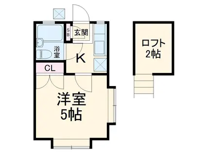 クレストホームズ舞浜(1K/2階)の間取り写真