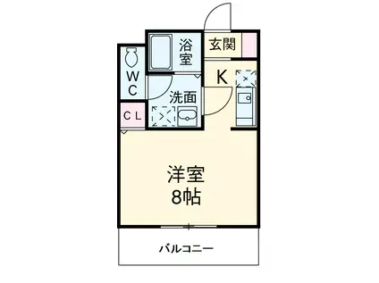 オータム・ライトⅡ(1K/2階)の間取り写真