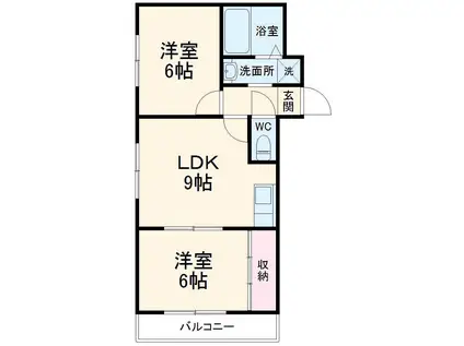 アーバンコート(2LDK/4階)の間取り写真