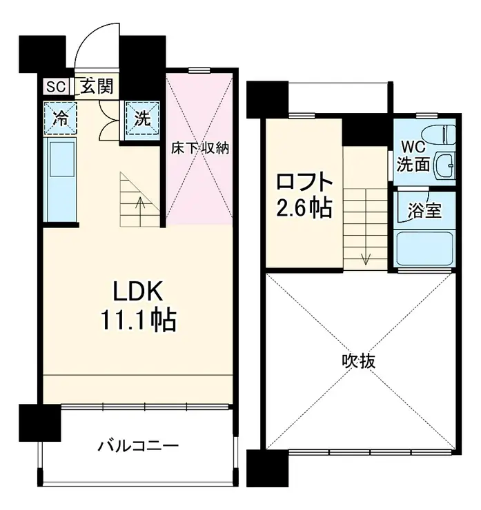 ドゥーエ新丸子 2階階 間取り