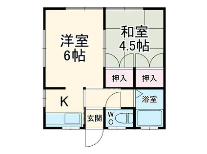 むつみハイツ(2K/1階)の間取り写真