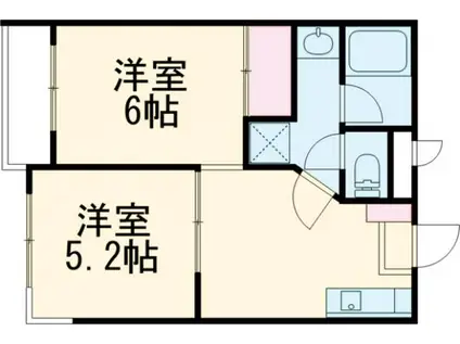 グランデ四季(2DK/3階)の間取り写真