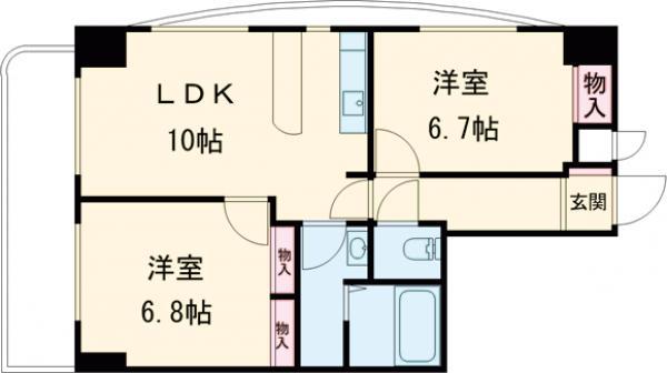 ドマーニパラッツォ新堀(2LDK/4階)の間取り写真