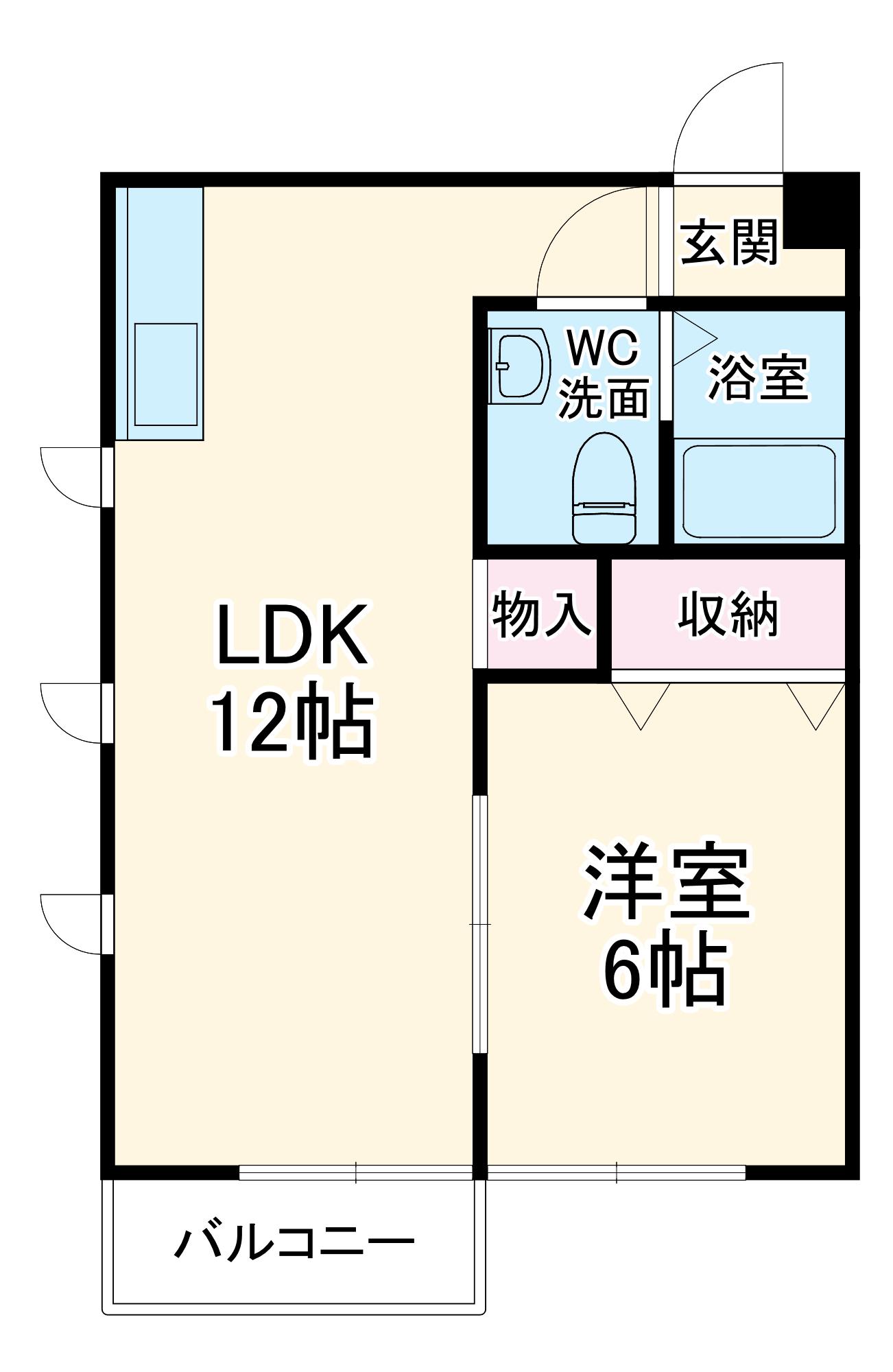 フルール泉(1LDK/2階)の間取り写真