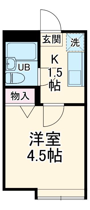 サウサリートⅡ(1K/1階)の間取り写真
