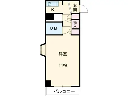 ライオンズマンション平沼第3(ワンルーム/2階)の間取り写真