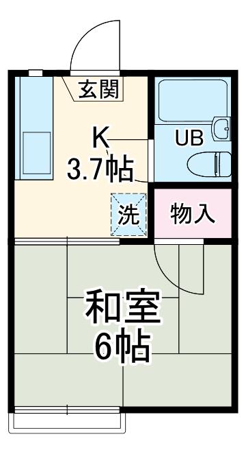 タイムリー秋山(1K/1階)の間取り写真