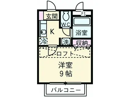 セナリオフォルム東船橋(1K/2階)の間取り写真