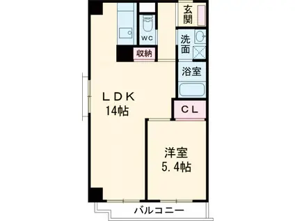 マンション・タザワ(1LDK/3階)の間取り写真