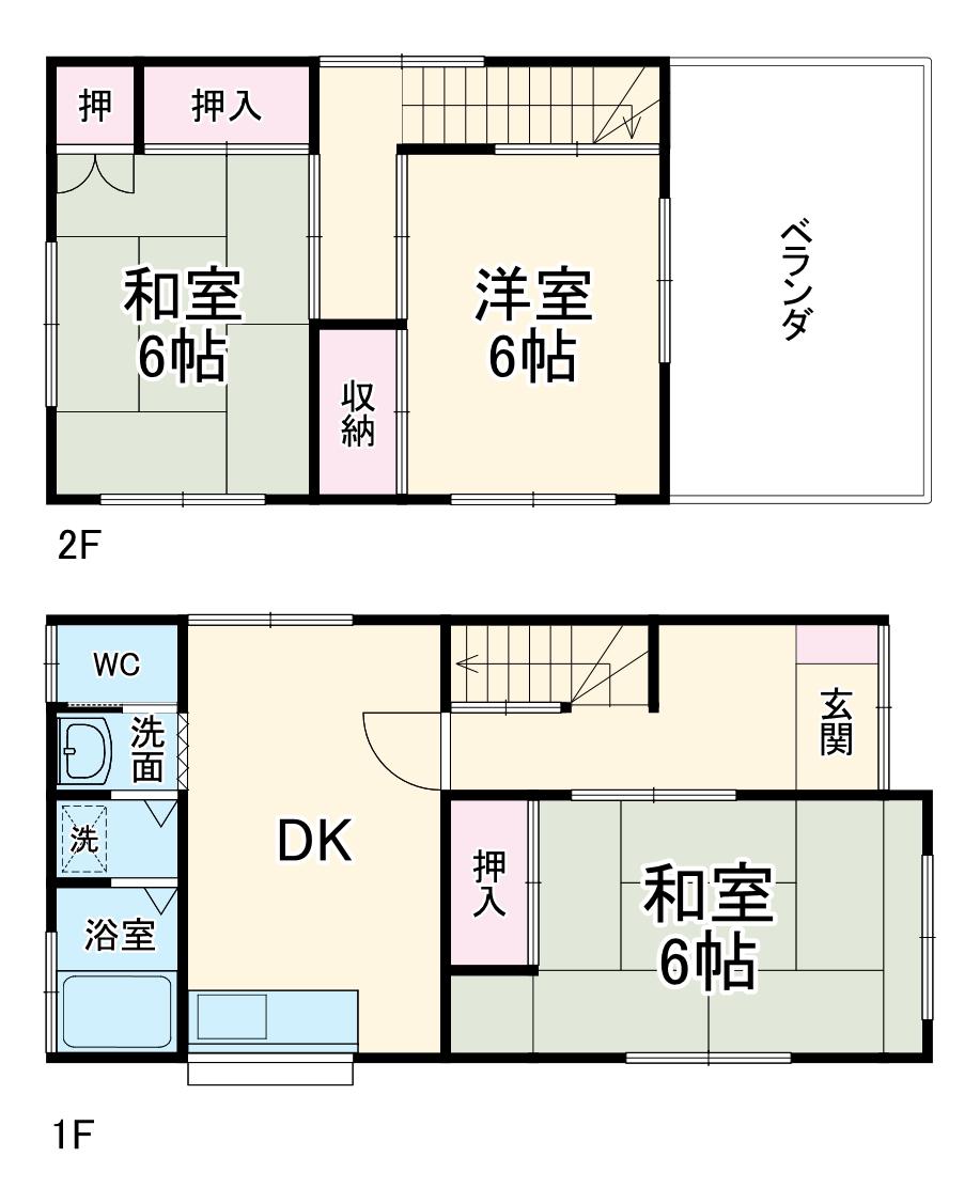 東京地下鉄東西線 行徳駅 徒歩10分 2階建 築48年(3DK)の間取り写真