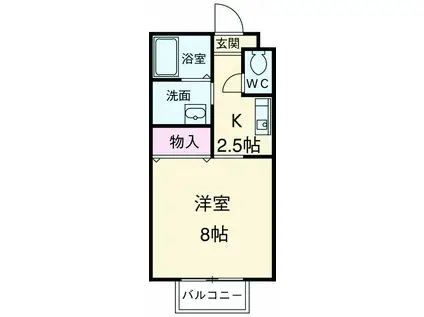 ノースヒル湘南(1K/1階)の間取り写真