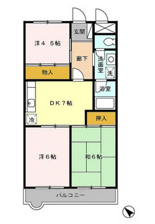 メゾンドゥボヌール 1階階 間取り