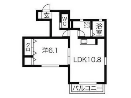 フォレストメゾン天白渓(1LDK/1階)の間取り写真