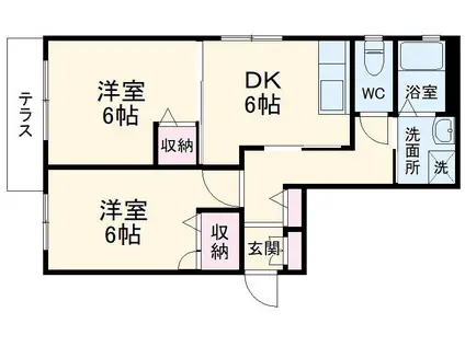 エスポワール(2DK/1階)の間取り写真
