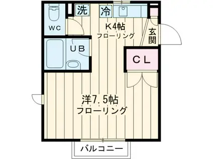 京王電鉄井の頭線 久我山駅 徒歩3分 2階建 築29年(1K/1階)の間取り写真